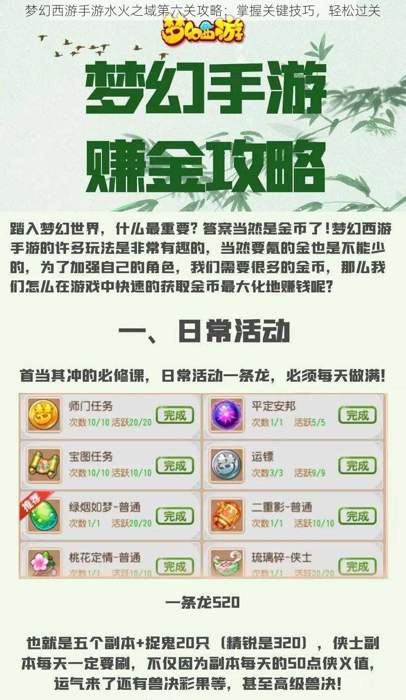 梦幻西游手游水火之域第六关攻略:掌握关键技巧,轻松过关